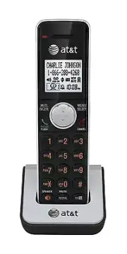 AT&T CL80111 DECT 6.0 Cordless Accessory Handset Phone, Black/Silver