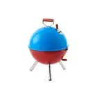 Mini Barbeque Charcoal Grill, Red/Blue, Metal, 17"