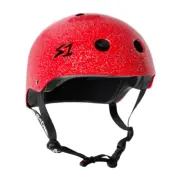 S1 Lifer Certified Red Glitter Skateboard Helmet