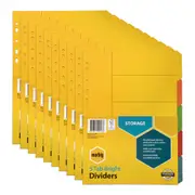 10x Marbig Brights 5-Tab Manilla A4 File Ring Binder Divider Index Organiser