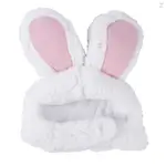 UURIG)可愛的寵物兔耳朵帽子貓角色扮演服裝花式寵物兔子帽萬聖節復活節生日照片拍攝貓衣服