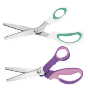 1 Set Sewing Scissors Stainless Steel Serrated Cutting Shears 2 Colors