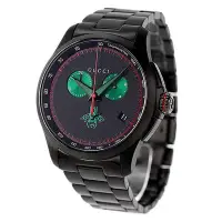 在飛比找Yahoo!奇摩拍賣優惠-GUCCI YA126270 古馳 手錶 46mm 黑色面盤