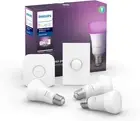 Philips Hue White and Color LED Smart Button Starter Kit E27, 3 A60 Smart Bul...