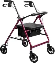 Walker, Rollator Walker Medical Aluminum Rollator Walker，with Wheels Folding Travel Walker for Seniors Adjustable Height is 30.8"-37.6" Little Surprise