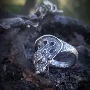 Unique Handmade Sterling Big Silver 925 Ring Roman Lion Ancient Style Artcraft