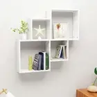 High Gloss White Wall Cube Shelf 80x15x78.5 cm Engineered Wood Modular Storage