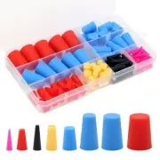 110 Pcs Silicone Rubber Tapered Plug High Temperature Resistant Assortment Kit
