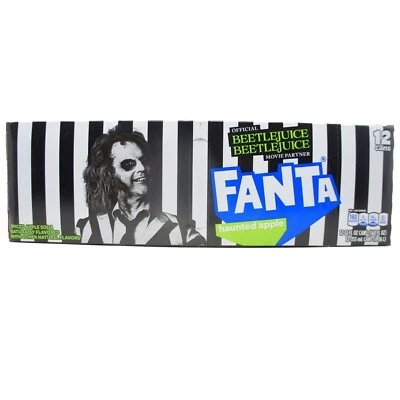 Beetlejuice Fanta Haunted Spiced Apple Soda Pop 12 Pack of 12oz Cans Keaton NEW
