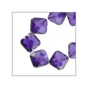10 CZ Cubic Zirconia Rhombus Square Beads 7mm Amethyst #64796