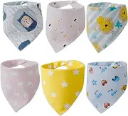 BIUDECO Cotton Triangle Saliva Towel Pcs Dining Bibs Fashion Cartoon Designs Soft Gentle for Skin