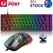Wired 60% Gaming Keyboard and Mouse Combo True Mechanical RGB Backlight type c