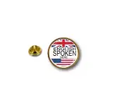 pins pin's flag national badge metal lapel hat button vest I SPEAK ENGLISH