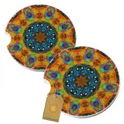 Neon Starfish Jellyfish Car Coasters Gift Set Sandstone Cup Holder Bling