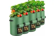 5-Pack 7 Gallons Plant Grow Bag Potato Container Pots with Handles Garden Planter
