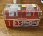 Sealed 3.5" HD Diskettes floppy disk 35 pack Compusa Rainbow Colors 2sHD Box