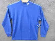 NWT Y2K 90s Vintage ADIDAS TEAM Mock Turtleneck Shirt Blue Men's Large Made USA