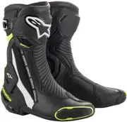 Alpinestars SMX Plus v2 Motorcycle Boots, black-white-yellow, Size 45 for Men Black White Yellow