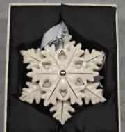 NIB Pandora 2015 Limited Edition Porcelain Snowflake Christmas Ornament