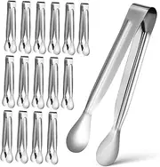 HOUDERCO 18Pcs Mini Tongs Small Serving Tongs for Salad Ice Sugar and Barbecue for Kitchen Use and Party Serving