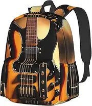 [vacsAX] Instrumental Guitar School Backpack Rucksack Large Capacity Back Pack with Front Pocket Lightweight School Bags