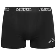 6 X Kappa Mens Black/Black Boxer Shorts Comfy Trunks