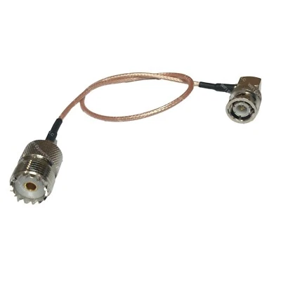 12" RG316 BNC Male Right Angle to UHF SO239 Female Low Loss RF Coaxial Pigtail