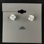 Kohl's Occasion Earrings Cubic Zirconia 5/16" Silver-tone Studs