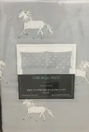 Cynthia Rowley Standard Pillowcases Unicorns Gray Cotton