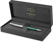 Parker Sonnet Essentials Ballpoint Pen, Metal and Green Lacquer with Palladium Trim, Medium Point, Black Ink, Gift Box