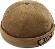 [YAMEE] Cap Men's Hat Women's Docker Cap Unisex Docker Hat Harbour Hat Sailor Hat Men's Hat Biker Cap Hiking Hat Sailor Cap (Cap Circumference: 56-58 cm), 001/Khaki, 001/Khaki, One size