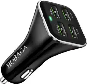 USB Car Charger Adapter, QC 3.0 Fast Car Charger, 4-Port Multi 9.6 Amp 48W Rapid