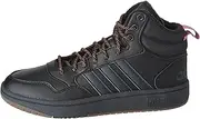 [adidas] Mens Hoops 3.0 MID WTR Training Shoes, Black/Shadow Green/Gum, 9