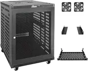 Tecmojo 15U Wall Mount Rack,15U Rack 17.7 Inch Depth,Hold Up to 176 Lbs,Enclosed Wall Mount Rack Kit for 19 Inch Network,Server and AV Gear,Mesh Door(Elite Collection)