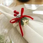 Christmas Napkin Holder Rustic Napkin Decor for Party Holiday Cloth Napkins