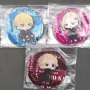 Tokyo Revengers Faux Leather badge Button Set Mikey Draken Chifuyu Japan Import