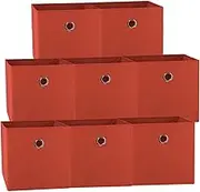 SORTI 33x37x33 CM 8X Pack Candy Red Foldable Folding Storage Cube Storage Box Bookcase Fabric Cube Toy Organiser Organizer
