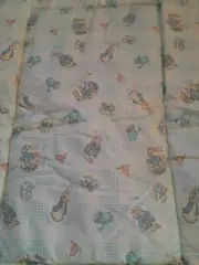 Vintage Peter Rabbit Baby Blanket Crib Comforter Green & Cream New Quiltex 36x45