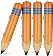 BRIGHTFUFU Inflatable Pencil Jumbo 4 Large Pencil Balloons for Classroom Photo Props Back to Boys and Girls Toy Random Color