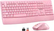 MEETION Wireless Keyboard and Mouse, Full-Sized Cordless Keyboard with Wrist