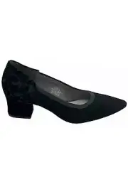 Lori Goldstein Collection Mixed Media Block Heel Black