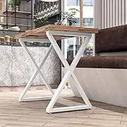 DR.IRON Metal White Table Legs 28''H, Heavy Duty Desk Legs for Dinning Table, Coffee Table, Kitchen Table (Without Boards), Set of 2