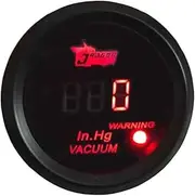 E Support 52mm Black Car Motor Digital Red LED Light Vacuum Gauge Meter