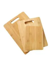 [Gourmet Kitchen] Natural Bamboo Cutting Board Set 3 Piece in Brown