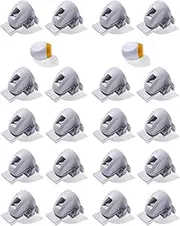 Safety 1ˢᵗ® Secure-to-Explore Adhesive Magnetic Locks, Includes 20 Locks and 2 Keys, White