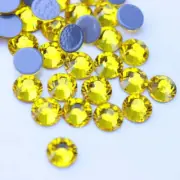 Glower® Citrine Premium Hotfix Rhinestone Flat Back