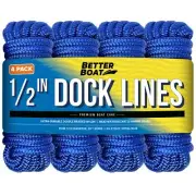Boat Dock Lines & Rope Boat Ropes for Docking 1/2" Line Braided Mooring Marine