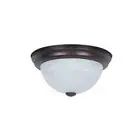 Sunset Lighting 2-Light 11" Flush Mount Faux Alabaster Glass Dimmable Rubbed Bro