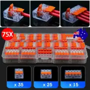 75PC Reusable For Wago 221 Electrical Connectors Wire Block Clamp Terminal Cable