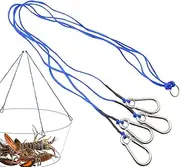 Crab Trap Rope - 4-Arm Crab Trap Harness Marine Grade with Heavy Duty Metal Hooks | Sea Cage Rope Shrimp Eel Fishing Net Rope for Prawn